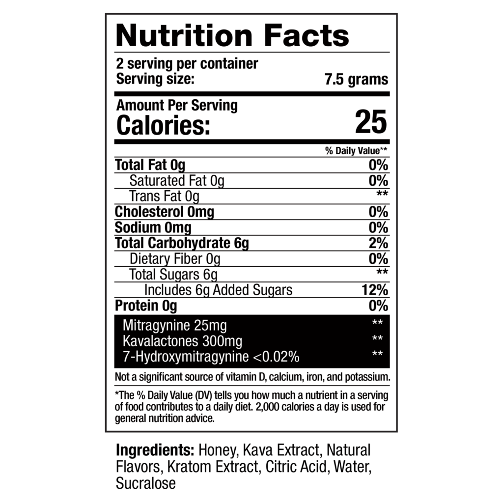 Nutrition Label - Kaii Hiive Honey